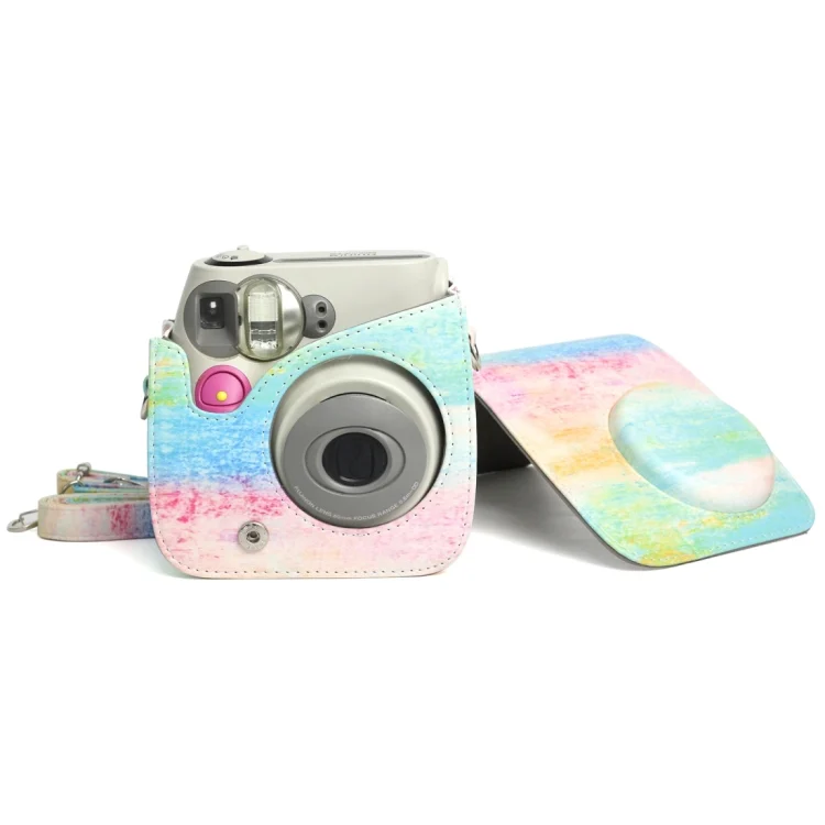 DCA3582_9.webp Rainbow Oil painting Pattern PU Leather Protective Camera Case Bag For FUJIFILM Instax Mini 7S / 7C Camera - Image 10