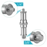 Flash Light Bracket Aluminum 1/4 to 3/8 Screw Thread Adapter - Image 2