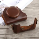 Full Body Camera PU Leather Case Bag with Strap for Sony DSC-HX90 - Image 5