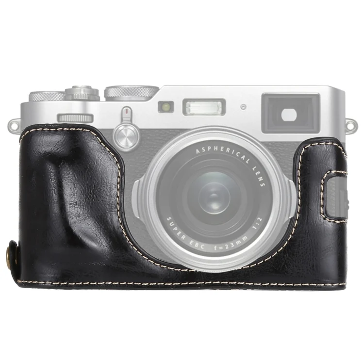 DCA5424B.webp 1/4 inch Thread PU Leather Camera Half Case Base for FUJIFILM X100F - Image 1