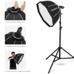 TRIOPO KS55 55cm Speedlite Flash Octagon Parabolic Softbox Diffuser with Bracket Mount Handle - Image 9