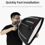 TRIOPO KS65 65cm Speedlite Flash Octagon Parabolic Softbox Diffuser with Bracket Mount Handle for Speedlite - Image 10