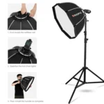 TRIOPO KS90 90cm Dome Speedlite Flash Octagon Parabolic Softbox Diffuser with Bracket Mount Handle for Speedlite - Image 9