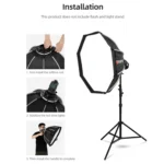 TRIOPO KX65 65cm Dome Speedlite Flash Octagon Parabolic Softbox Diffuser for Speedlite - Image 6