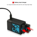 Dual Batteries Charger with USB-C / Type-C Cable for GoPro HERO6 /5 - Image 7