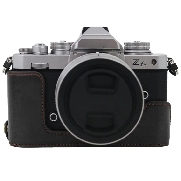 DCA5713B_1.webp 1/4 inch Thread PU Leather Camera Half Case Base for Nikon Z fc - Image 6