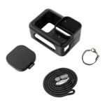 For GoPro HERO13 Black Silicone Protective Case Cover with Wrist Strap & Lens Cover - Image 7