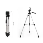Live Broadcast Tripod 3-Section Folding Legs Aluminum Alloy Tripod Mount with U-Shape Three-Dimensional Tripod Head & Phone Clamp for DSLR & Digital Camera, Adjustable Height: 47.5-133cm - Image 3