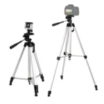 Live Broadcast Tripod 3-Section Folding Legs Aluminum Alloy Tripod Mount with U-Shape Three-Dimensional Tripod Head & Phone Clamp for DSLR & Digital Camera, Adjustable Height: 47.5-133cm - Image 6