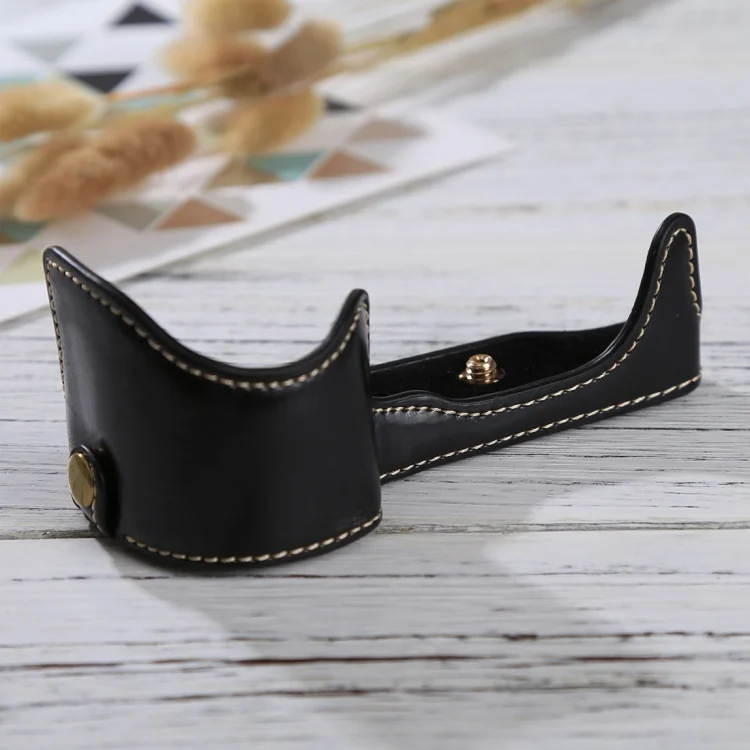 DCA6162B_4.webp 1/4 inch Thread PU Leather Camera Half Case Base for Sony ILCE-6000 / A6000 - Image 5