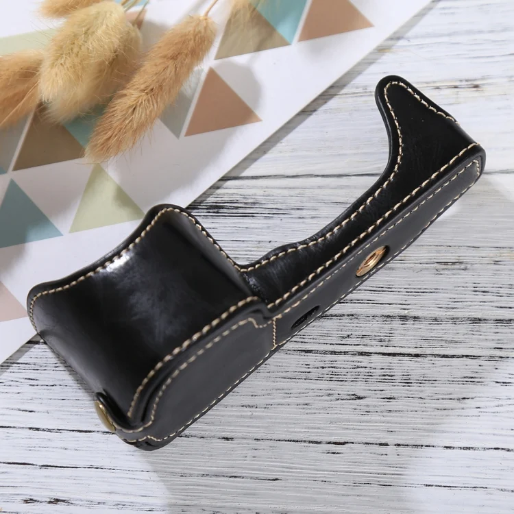 DCA6162B_5.webp 1/4 inch Thread PU Leather Camera Half Case Base for Sony ILCE-6000 / A6000 - Image 6