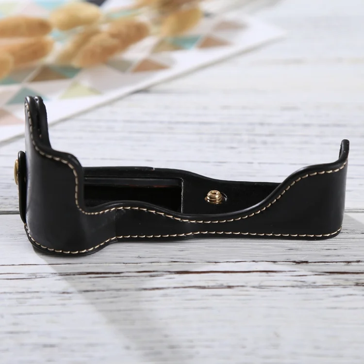 DCA6164B_2.webp 1/4 inch Thread PU Leather Camera Half Case Base for Canon EOS M3 - Image 3