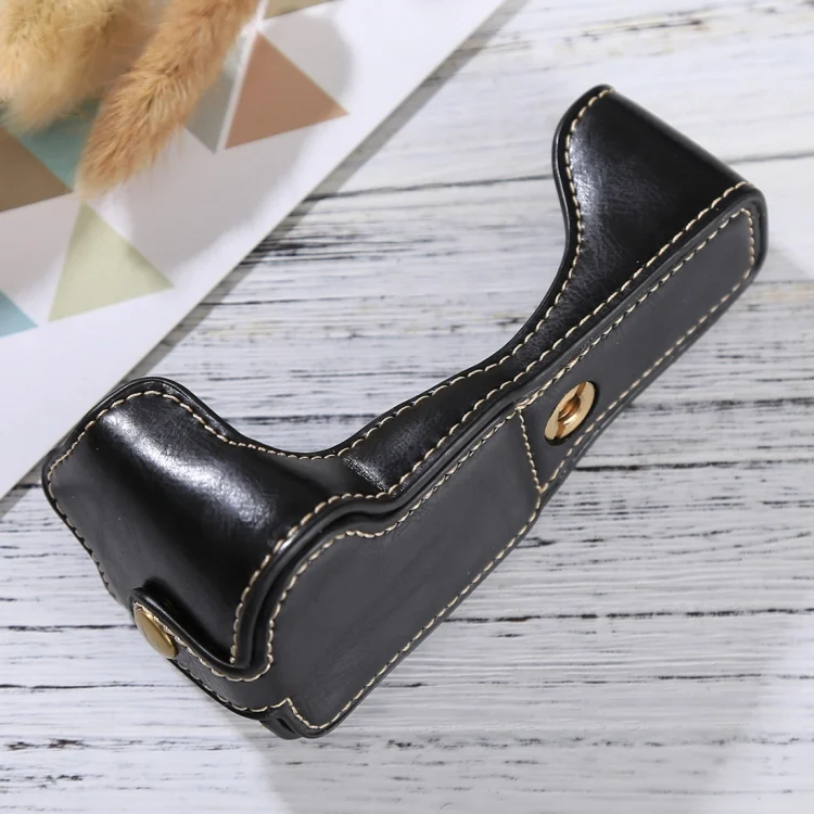 DCA6164B_5.webp 1/4 inch Thread PU Leather Camera Half Case Base for Canon EOS M3 - Image 6