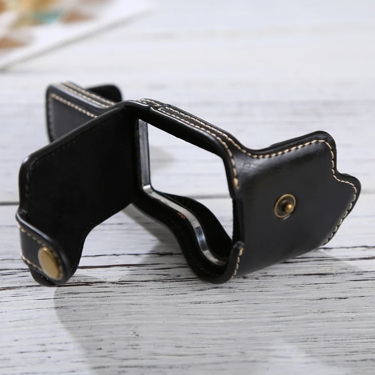 DCA6164B_6.webp 1/4 inch Thread PU Leather Camera Half Case Base for Canon EOS M3 - Image 7