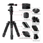 TRIOPO T226 Adjustable Portable  Aluminum Alloy Tripod with D-0 Ball Head for SLR Camera - Image 5
