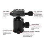 TRIOPO T226 Adjustable Portable  Aluminum Alloy Tripod with D-0 Ball Head for SLR Camera - Image 6