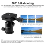 TRIOPO T226 Adjustable Portable  Aluminum Alloy Tripod with D-0 Ball Head for SLR Camera - Image 7