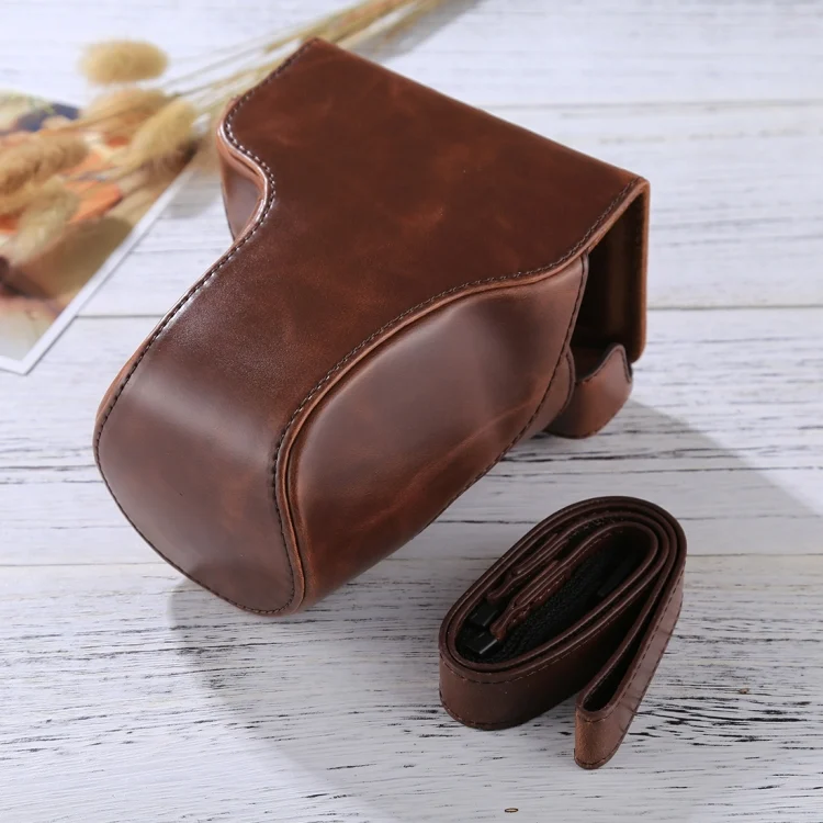 DCA7506C_2.webp Full Body Camera PU Leather Case Bag with Strap for Canon EOS M6 (18-150mm Lens) - Image 3