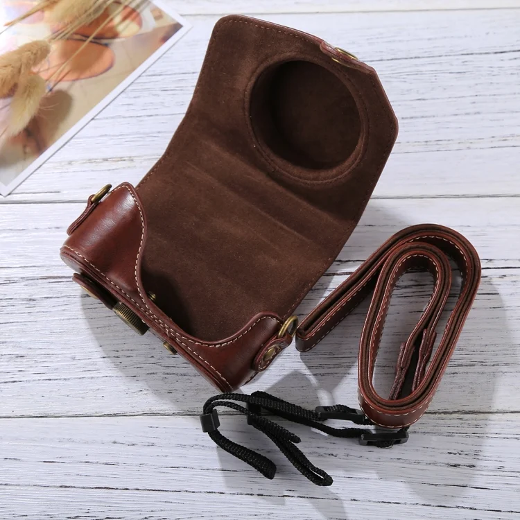 DCA7511C_5.webp Full Body Camera PU Leather Camera Case Bag with Strap for Canon PowerShot G7 X Mark II - Image 6