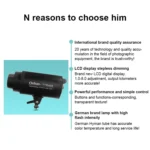 TRIOPO Oubao TTR400W Studio Flash with E27 150W Light Bulb - Image 5