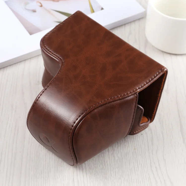 DCA8795C_2.webp Full Body Camera PU Leather Case Bag with Strap for Sony A6400 / ILCE-A6400 - Image 3