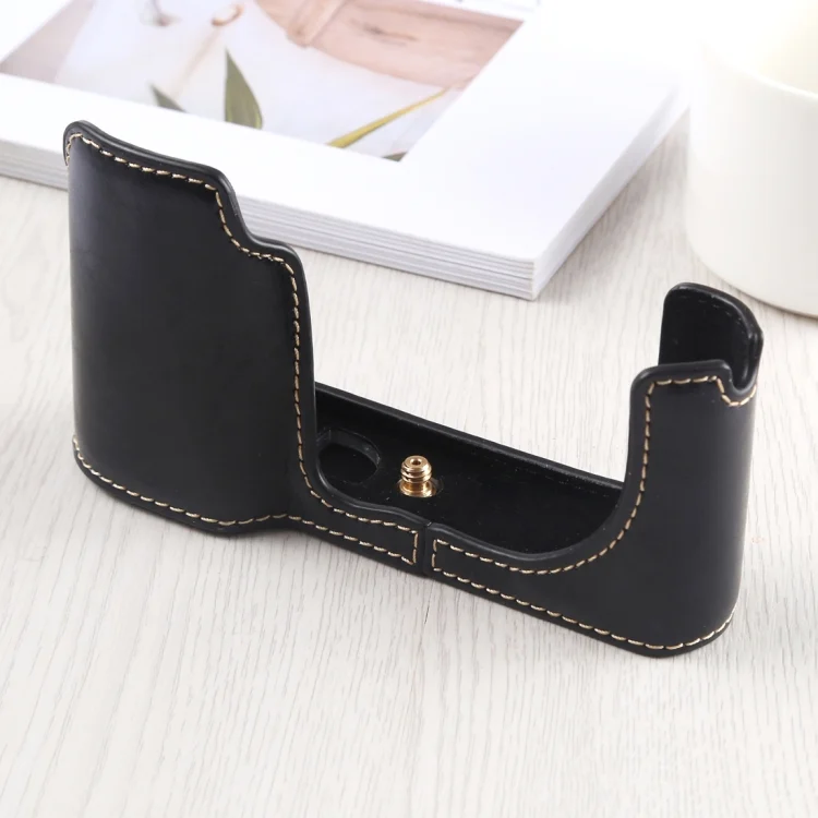 DCA8801B_1.webp 1/4 inch Thread PU Leather Camera Half Case Base for Leica TL (Typ 701) - Image 2