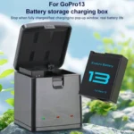 For GoPro HERO13 Black 3-Battery Charging Box Storage Case - Image 2