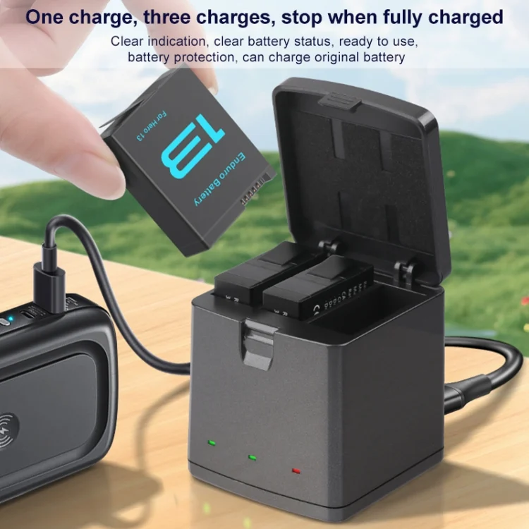DCA9918B_2.webp For GoPro HERO13 Black 3-Battery Charging Box Storage Case - Image 3