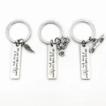 Creative Drive Safe Handsome Words Stainless Steel Keychain Key Rings - Image 3