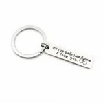 Creative Drive Safe Handsome Words Stainless Steel Keychain Key Rings - Image 5