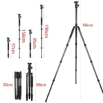 BEXIN W324C G44 Carbon Fiber Tripod Stable Shooting Camera for Video Point Dslr Camera - Image 5