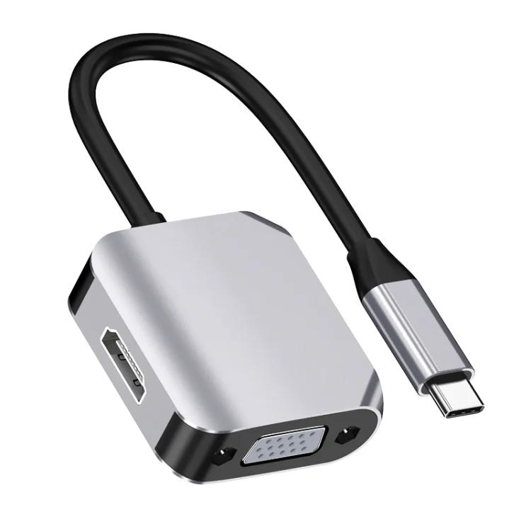 EDA001065601A.webp HW-6002 2 In 1 Type-C / USB-C to HDMI + VGA Adapter Converter - Image 1