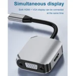 HW-6002 2 In 1 Type-C / USB-C to HDMI + VGA Adapter Converter - Image 7
