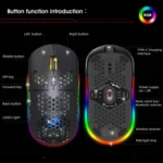 HXSJ T90 RGB Light Three-mode Wireless Gaming Mouse - Image 12