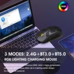HXSJ T90 RGB Light Three-mode Wireless Gaming Mouse - Image 4