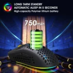 HXSJ T90 RGB Light Three-mode Wireless Gaming Mouse - Image 7