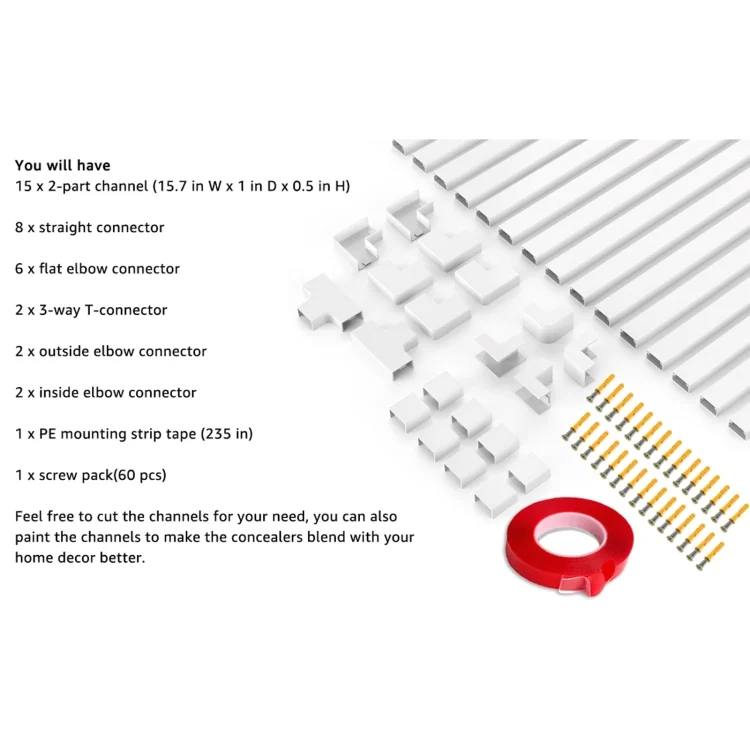EDA0012818_2.webp XCS01 Customizable Cable Concealer Cover Wire Organizer Set - Image 3