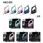 AKZ-022 USB + 3.5mm Port Cat Ear Design Foldable LED Headset with Mic - Image 2