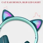 AKZ-022 USB + 3.5mm Port Cat Ear Design Foldable LED Headset with Mic - Image 3