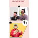 AKZ-022 USB + 3.5mm Port Cat Ear Design Foldable LED Headset with Mic - Image 7
