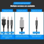 2 PCS G58 Head-Mounted Gaming Wired Headset with Microphone, Cable Length: about 2m - Image 6