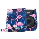 Flamingo Pattern Camera Bag with Shoulder Strap for Fujifilm Instax mini 11