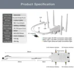 VONETS VBG1200 300Mbps+900Mbps Dual Band Wireless Router Repeater WIFI Base Station with 4 Antennas - Image 8