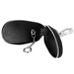 Crocodile Texture First Layer Cowhide Hanging Waist Car Key Bag - Image 4
