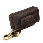 Oil Leather Hanging Waist Car Key Retro Zipper Bag - Image 3
