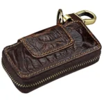 Oil Leather Hanging Waist Car Key Retro Zipper Bag - Image 4