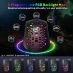 HXSJ T100 10000 DPI RGB Macro Definition Wired Wireless Dual-mode Mouse - Image 4