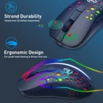HXSJ T100 10000 DPI RGB Macro Definition Wired Wireless Dual-mode Mouse - Image 5