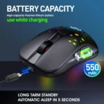 HXSJ T100 10000 DPI RGB Macro Definition Wired Wireless Dual-mode Mouse - Image 6