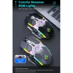 iMICE G7 Colorful Streamer Lights Rechargeable Silent Wireless Mouse - Image 4